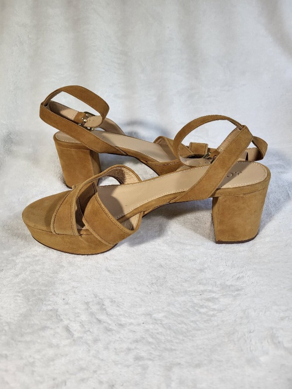 J.Crew Women's Criss-Cross Suede Platform Heels Sandals Size 9.5 - Picture 5 of 9